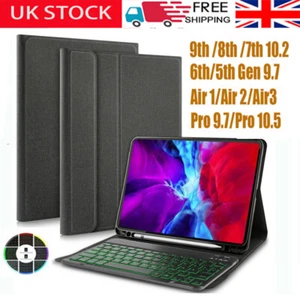 Backlit Keyboard Smart Case Cover For ipad 9th 8th 7th generation/pro 10.5 case - Picture 1 of 15