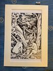 Vintage Scarce Art Print , Occult ,Witchcraft , Satan ,Witches Sabbath , Mounted