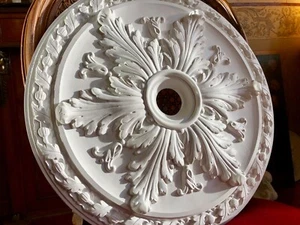 Stucco - Stuckrosette mit Akanthus-Blatt 100-281 Rosette d=47 cm aus Stuck - Bild 1 von 5