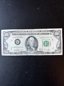 Small Head $100 bill (One Hundred Dollar Bill) - Series 1969A - Picture 1 of 2
