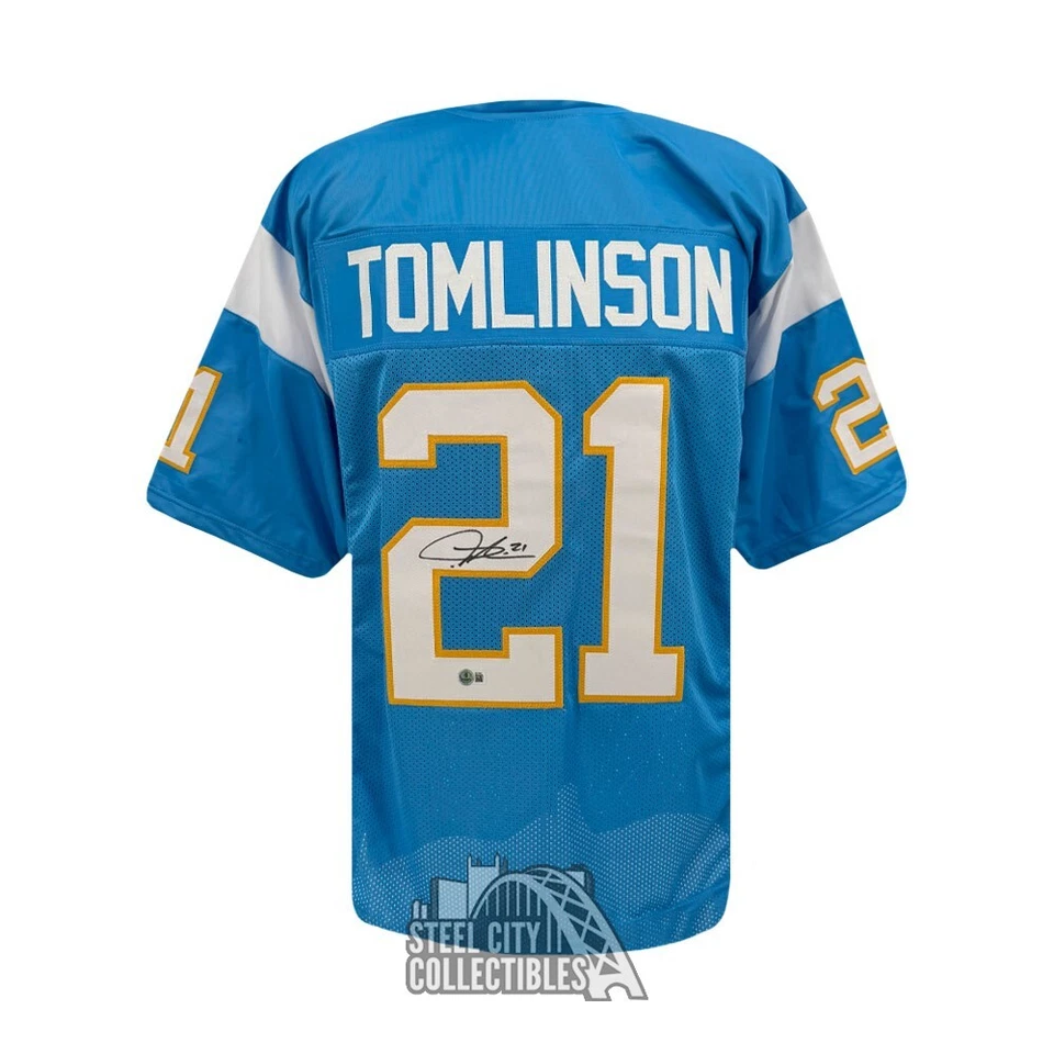 LaDainian Tomlinson Autographed San Diego Blue Custom Football Jersey - BAS - Image 1 of 1