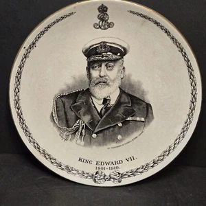 King Edward VII Allertons 9.5" Plate Royalty 1901-1910 Russell & Sons England - Picture 1 of 22