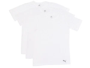 Puma Boy's T-Shirts 3-Piece Cotton Classic Fit Crew Neck White - Picture 1 of 1