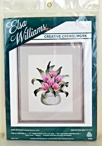 Elsa Williams Bowl of Tulips Crewel Embroidery Kit #00304 NIP - Picture 1 of 3