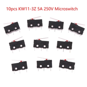 10Pcs Tact Switch On Off KW11-3Z 5A 250V Microswitch 3PIN Limit Micro Switches - Afbeelding 1 van 12