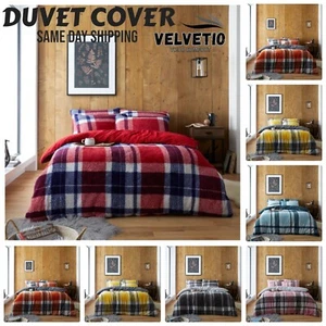 Thermal Warm Teddy Stag DUVET COVER SET Fleece Bedding Quilt Single Double King - Picture 1 of 55