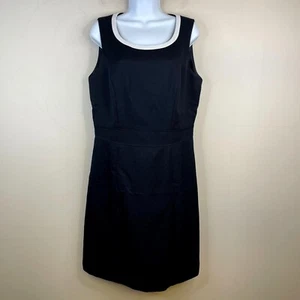 Vintage Minimalist Shift Dress Womens Size 10 Black ICONIC Career Professional - Picture 1 of 16