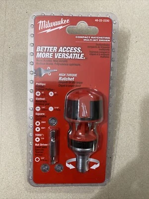 Milwaukee Compact Ratcheting Multi-Bit Driver - Black/Red #48-22-2330 - Image 1 of 4