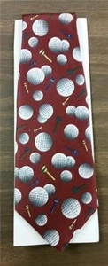 VINTAGE NEW * GOLF NECKTIE TIE * LARGE GOLF BALLS and TEES * VERY SHARP! - Picture 1 of 1