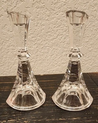 2 Towle подсвечники 24% свинца кристалл 7,5 дюймов высотой сделано в Австрии наклейки - Изображение 1 из 4