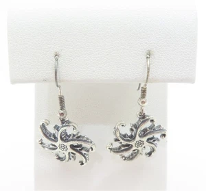 J. Curtis Sterling Silver Floral Dangle Earrings - Picture 1 of 4