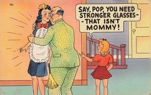 Funny Maid Father Scandal Vintage Postcard - Picture 1 of 2