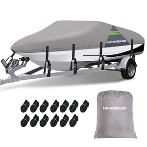 Boat Cover Waterproof Anti-UV Protection Fits V-Shape V-Hull Tri-Hull Runabout - Picture 1 of 17