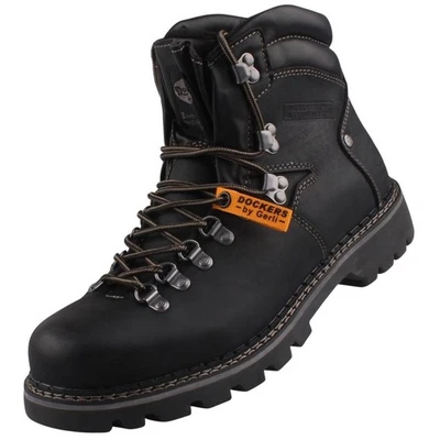 Dockers by Gerli Herren Leder Stiefel Boots gefüttert Schwarz 45NB104-400100 - Bild 1 von 4