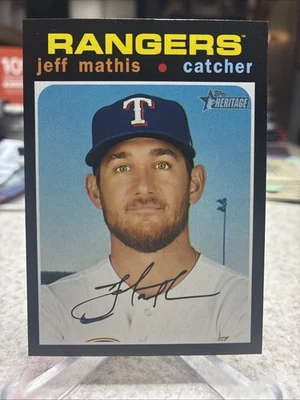 2020 Topps Heritage Jeff Mathis #690 Texas Rangers - Image 1 of 4