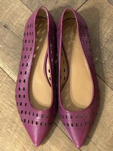 Women's Vintage Leather Nine West Flats 8.5 Purple Violet - Picture 1 of 2