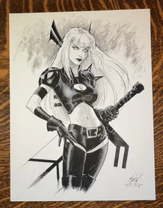 ARTISTA FUMETTI ~ 2016 ~ DISEGNATO E AUTOGRAFATO A MANO ~ INCHIOSTRO/ACQUERELLO 9X12" - Foto 1 di 8