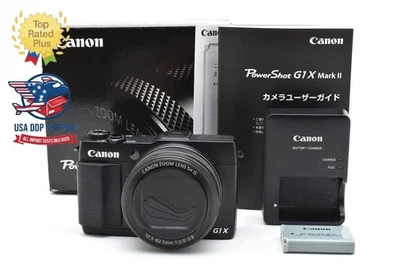 [NEAR MINT in Box] Canon PowerShot G1 X Mark II Digital Camera Black JAPAN - Image 1 of 4