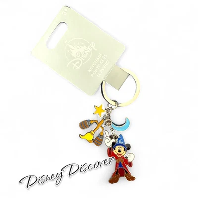 2025 Disney Parks Fantasia Sorcerer Mickey Broomstick Bag Tag Keychain New - Image 1 of 3