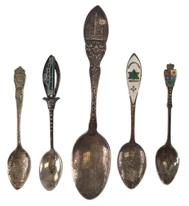 Sterling Silver Spoons 5 Lot 55 Grams Canada Toronto Victoria Demitasse Vintage - Picture 1 of 6