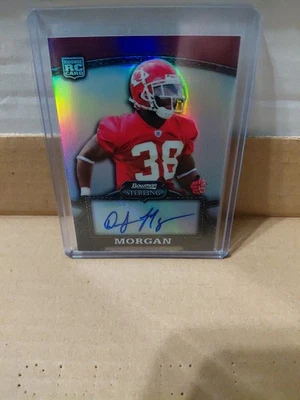 2008 Bowman Sterling Refractor /199 DaJuan Morgan #127 Rookie Auto RC - Image 1 of 3