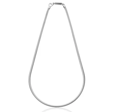 UNOAERRE Collana uomo catena piatta sottile in argento rodiato lunghezza 50 cm - Immagine 1 di 3