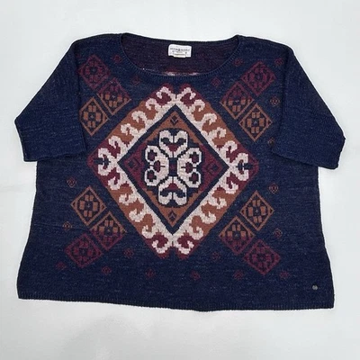 Top tejido Ralph Lauren Denim & Supply patrón diamante azteca boho occidental XL Foto 1 de 4