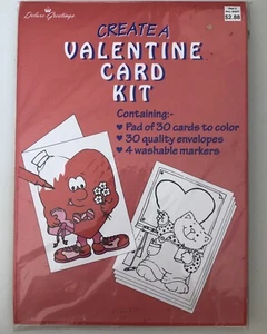 New Unopened Deluxe Greetings Create A Valentine Card Kit Makes 30 - Picture 1 of 4