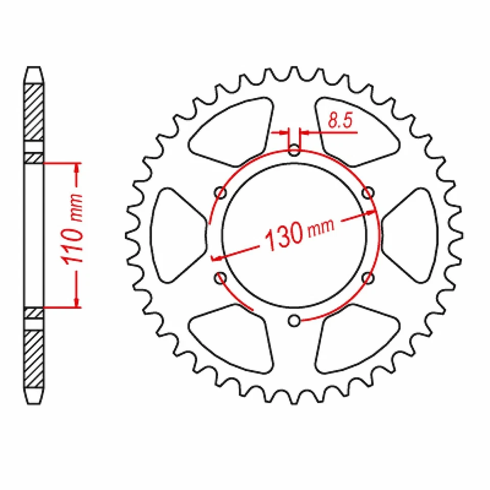 MTX Rear Sprocket 48T for Honda CR250M 1973 >520  - Image 1 of 1