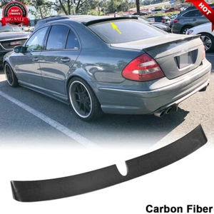 For Benz W211 E350 E500 E63 E65 02-08 Carbon Fiber Rear Roof Spoiler Window Wing - Foto 1 di 12