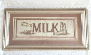 Judy Kaufman MILCH gerahmter Druck Antik Stil Bauernhaus Landhausoptik 20 x 10 - Bild 1 von 6