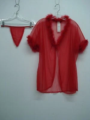 NWT Women's Elegant Moments See Thru Jacket w/ Panty Size XL Red #455C - Image 1 of 4