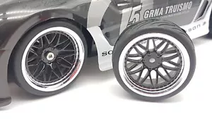 RÄDER 1:10 TOURENWAGEN "BBS STYLE" IN CHROM / SCHWARZ 6MM OFFSET - 2 STÜCK - Bild 1 von 2