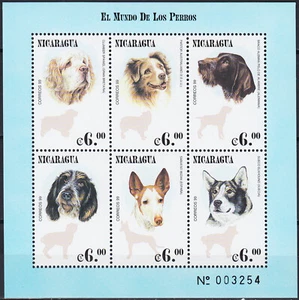 Nicaragua S/S Cani del Mondo 2000 MNH-15 Euro - Foto 1 di 1