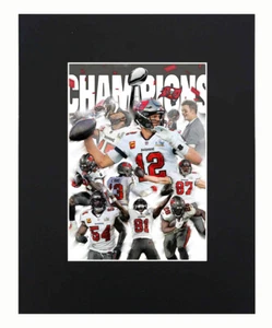 Campeones del Super Bowl de los Tampa Bay Buccaneers de la NFL fútbol americano Tom Brady enmarañado 11x14 - Imagen 1 de 4
