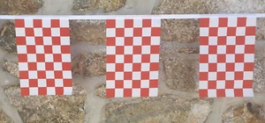 Red and White Checkered Flag Bunting - 6m With 20 Flags - Picture 1 of 3