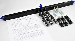 fits Nissan Skyline RB26 r33 r34 r32 Bosch ev14 650cc fuel injectors Black rail - Foto 1 di 1