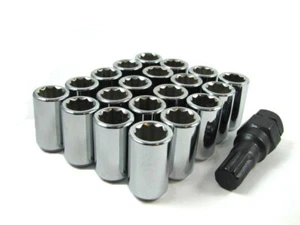 20 Pc Set Tuner Lug Nuts 1/2" Chrome Jeep Cherokee Wrangler TJ - Picture 1 of 4