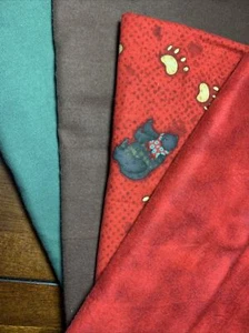 Bear Print And Coordinating Colors Flannel Fabric Bundle - Picture 1 of 6