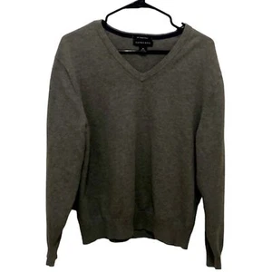 Lands End V-Ausschnitt Supima Baumwolle grau Pullover Herren Medium - Bild 1 von 8