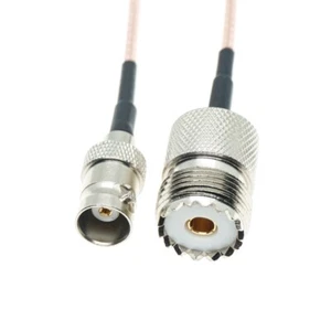 UHF Female SO239 To BNC Female Connector Jumper Coaxial pigtail RF RG316 Cable - Zdjęcie 1 z 7