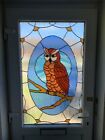 Leaded Glass Door Panel Double Glazed Owl On A Branch