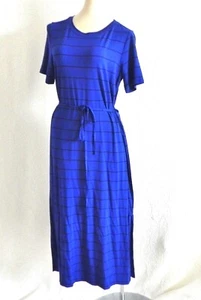 Banana Republic Midikleid gestreift Kurzarm Seitenschlitz Bindegürtel Größe S - Bild 1 von 11