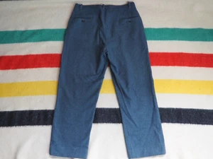 VTG 50s 60s Santoria Italian Dark Gray Field Military 34x29 Button Wool Pants - Picture 1 of 10