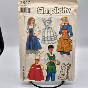Vintage Simplicity Sewing Pattern #7647 ~ 6 Styles of Aprons - Picture 1 of 2