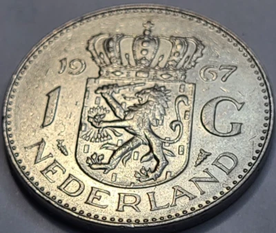 1967 Netherlands 1 Gulden KM# 184a US SELLER COMBINE SHIPPING - Image 1 of 2