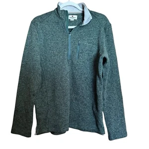 Woolrich Felpa Uomo Verde Medio 1/4 Zip Tasca Petto Pullover Maglione - Foto 1 di 9