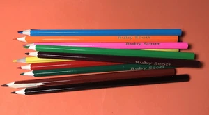 Wooden Colouring Pencils Personalised with name, birthday, back to school - Picture 1 of 1