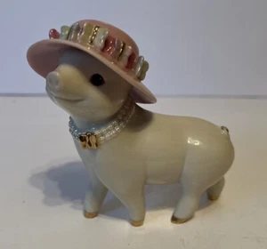 Lenox Bellas Haube Hut Schmetterling Best In Show Porzellan Schwein Figur - Bild 1 von 6