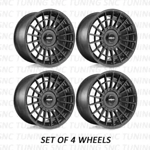 Rotiform R142 LAS-R 18x8.5 +45 Offset 5x100 5x112 Matte Black Wheel Rim Set 4 - Picture 1 of 5